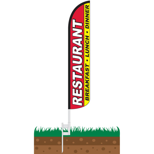 Restaurant - Breakfast, Lunch, Dinner Wind-Free Feather Flag