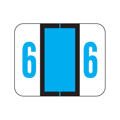 Tab 1282 "6" Labels 1" X 1-1/4" Vinyl- Roll of 500
