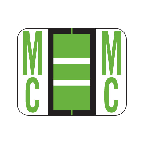Tab 1283 "Mc" Labels 1" X 1-1/4" Vinyl- Roll of 500