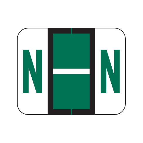 Tab 1283 "N" Labels 1" X 1-1/4" Vinyl- Roll of 500