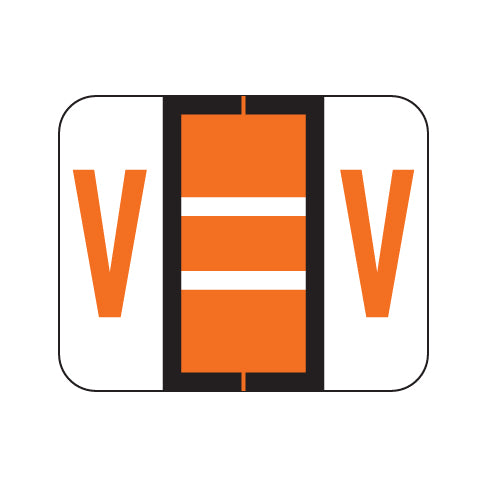 Tab 1283 "V" Labels 1" X 1-1/4" Vinyl- Roll of 500