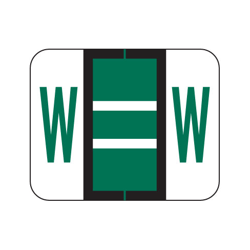 Tab 1283 "W" Labels 1" X 1-1/4" Vinyl- Roll of 500