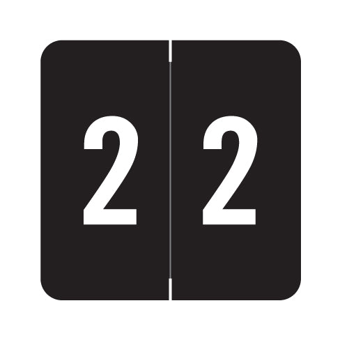 Acme Numeric "2" Labels 1-1/2" X 1-1/2" Laminated- Roll of 500