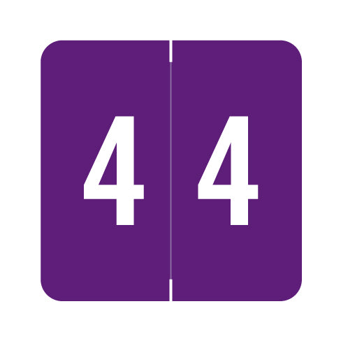 Acme Numeric "4" Labels 1-1/2" X 1-1/2" Laminated- Roll of 500