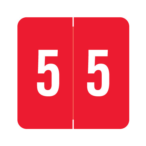 Acme Numeric "5" Labels 1-1/2" X 1-1/2" Laminated- Roll of 500