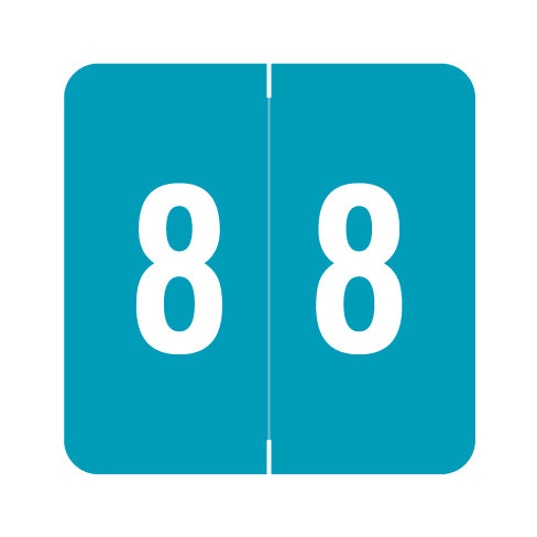 Acme Numeric "8" Labels 1-1/2" X 1-1/2" Laminated- Roll of 500