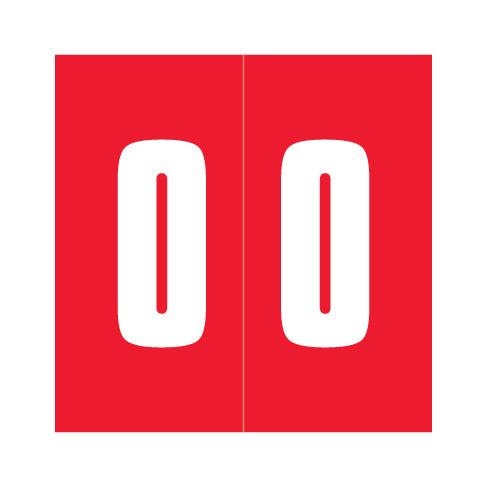 Ames Numeric "0" Labels 1-7/8" X 1-7/8" Laminated- Roll of 500