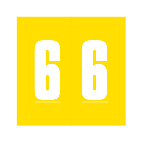 Ames Numeric "6" Labels 1-7/8" X 1-7/8" Laminated- Roll of 500