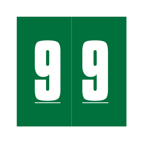 Ames Numeric "9" Labels 1-7/8" X 1-7/8" Laminated- Roll of 500
