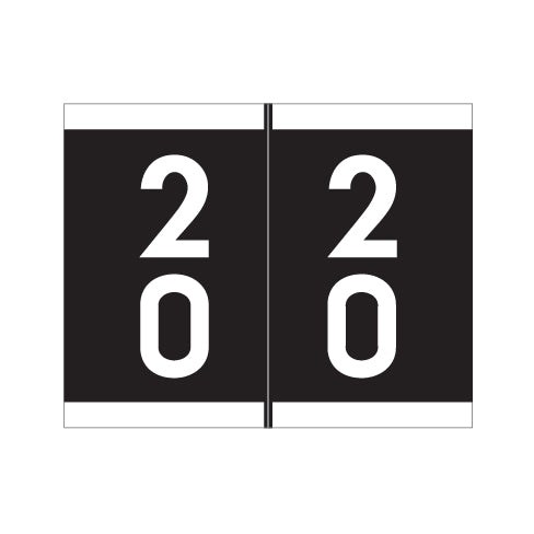 Barkley DAVM Double Digit "20-29" Labels 1-3/16" X 1-1/2 Laminated- Roll of 500