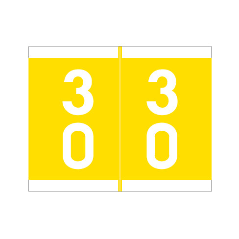 Barkley DAVM Double Digit "30-39" Labels 1-3/16" X 1-1/2 Laminated- Roll of 500
