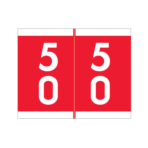 Barkley DAVM Double Digit "50-59" Labels 1-3/16" X 1-1/2 Laminated- Roll of 500