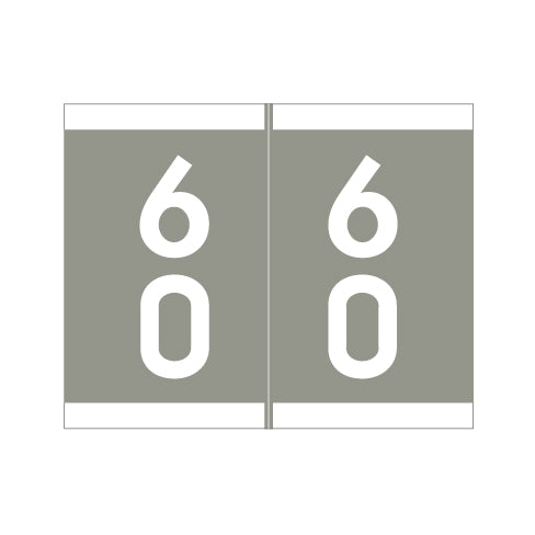 Barkley DAVM Double Digit "60-69" Labels 1-3/16" X 1-1/2 Laminated- Roll of 500