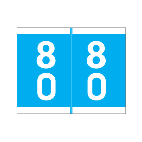 Barkley DAVM Double Digit "80-89" Labels 1-3/16" X 1-1/2 Laminated- Roll of 500