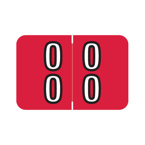 Barkley DBKM Double Digit "00-09" Labels 1" X 1-1/2" Laminated- Roll of 500