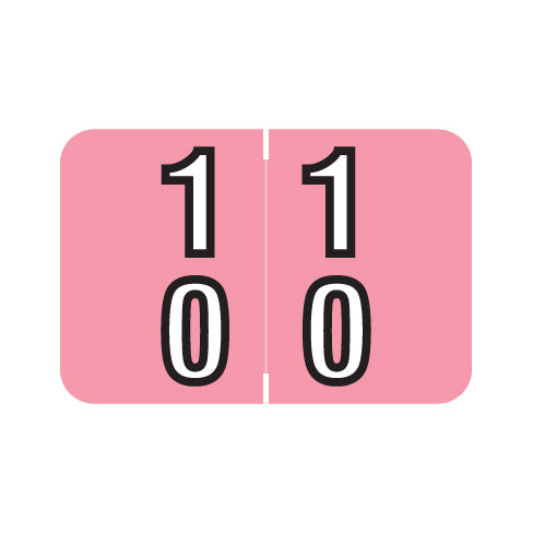 Barkley DBKM Double Digit "10-19" Labels 1" X 1-1/2" Laminated- Roll of 500
