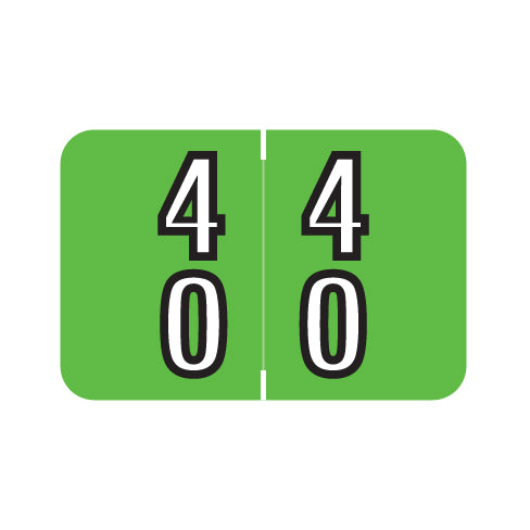 Barkley DBKM Double Digit "40-49" Labels 1" X 1-1/2" Laminated- Roll of 500