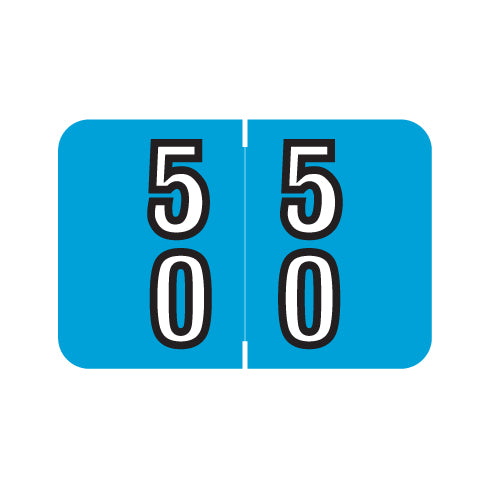 Barkley DBKM Double Digit "50-59" Labels 1" X 1-1/2" Laminated- Roll of 500