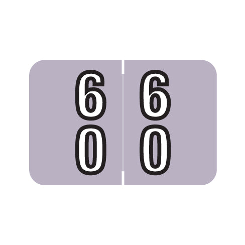 Barkley DBKM Double Digit "60-69" Labels 1" X 1-1/2" Laminated- Roll of 500