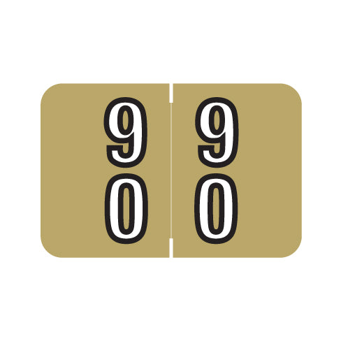 Barkley DBKM Double Digit "90-99" Labels 1" X 1-1/2" Laminated- Roll of 500