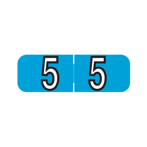 Barkley NBAM "5" Numeric Labels 1/2" X 1-1/2" Laminated- Roll of 500