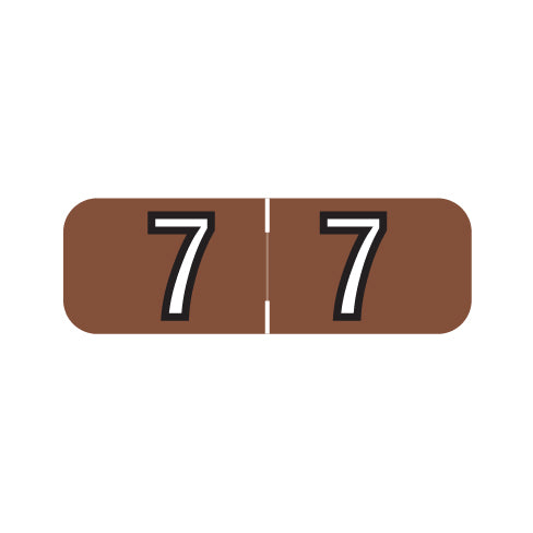 Barkley NBAM "7" Numeric Labels 1/2" X 1-1/2" Laminated- Roll of 500