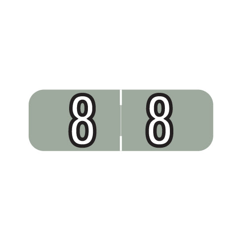 Barkley NBAM "8" Numeric Labels 1/2" X 1-1/2" Laminated- Roll of 500