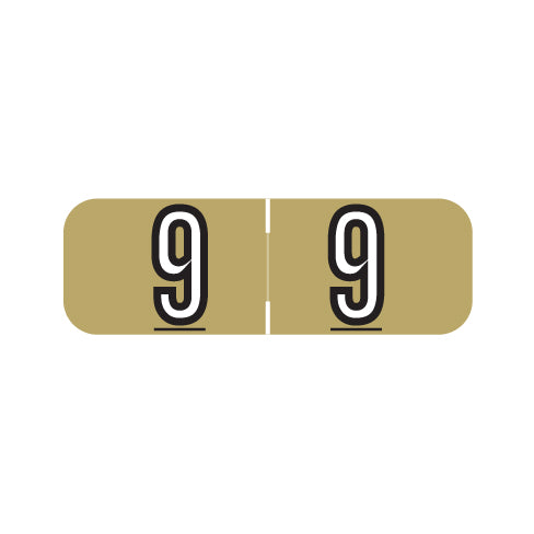 Barkley NBAM "9" Numeric Labels 1/2" X 1-1/2" Laminated- Roll of 500