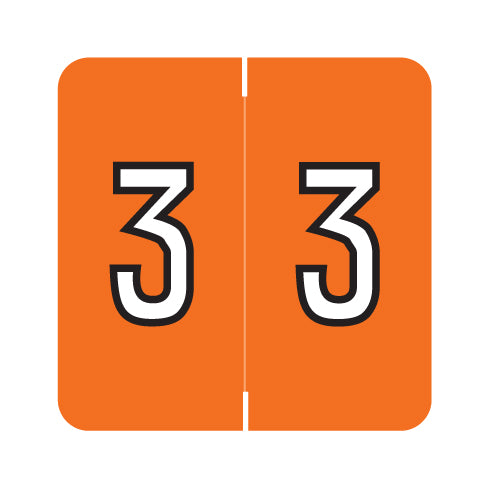 Barkley NBRM "3" Labels 1-1/2" X 1-1/2" Laminated- Roll of 500
