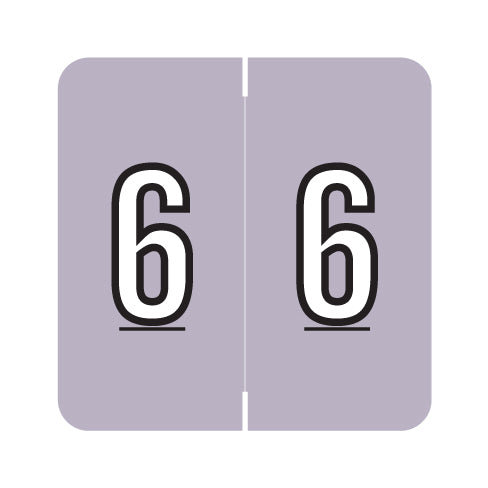 Barkley NBRM "6" Labels 1-1/2" X 1-1/2" Laminated- Roll of 500