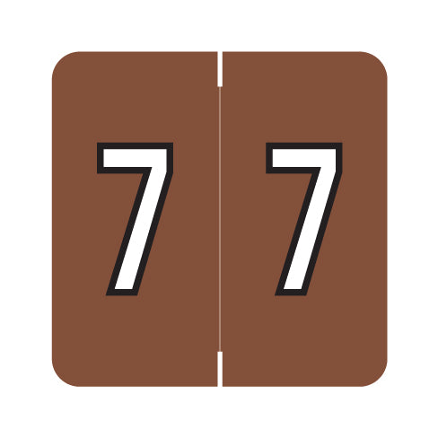 Barkley NBRM "7" Labels 1-1/2" X 1-1/2" Laminated- Roll of 500