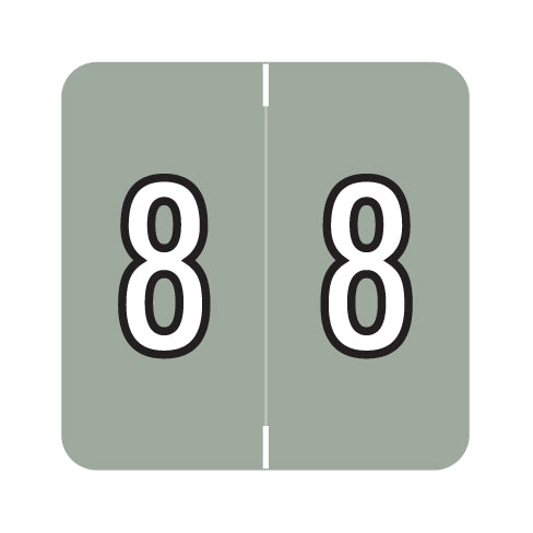 Barkley NBRM "8" Labels 1-1/2" X 1-1/2" Laminated- Roll of 500