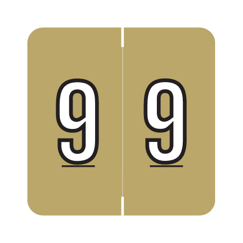 Barkley NBRM "9" Labels 1-1/2" X 1-1/2" Laminated- Roll of 500