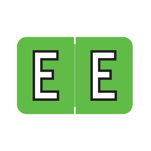 Barkley ABKM Alpha "E" Labels 1" X 1-1/2" Laminated- Roll of 500