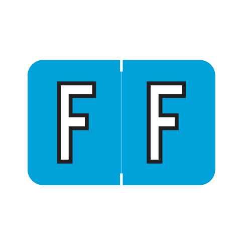Barkley ABKM Alpha "F" Labels, 1" X 1-1/2" Laminated- Pack of 225