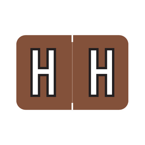 Barkley ABKM Alpha "H" Labels, 1" X 1-1/2" Laminated- Pack of 225