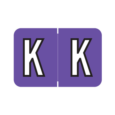Barkley ABKM Alpha "K" Labels, 1" X 1-1/2" Laminated- Pack of 225