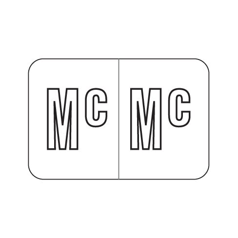 Barkley ABKM Alpha "Mc" Labels, 1" X 1-1/2" Laminated- Pack of 225