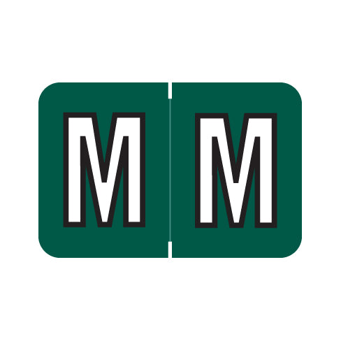 Barkley ABKM Alpha "M" Labels 1" X 1-1/2" Laminated- Roll of 500
