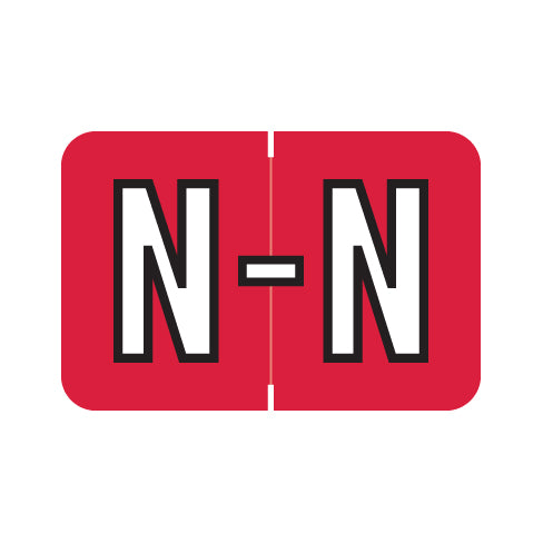 Barkley ABKM Alpha "N" Labels 1" X 1-1/2" Laminated- Roll of 500