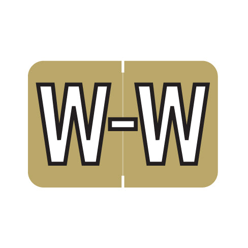 Barkley ABKM Alpha "W" Labels, 1" X 1-1/2" Laminated- Pack of 225