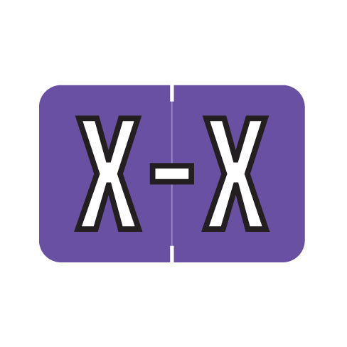 Barkley ABKM Alpha "X" Labels, 1" X 1-1/2" Laminated- Pack of 225