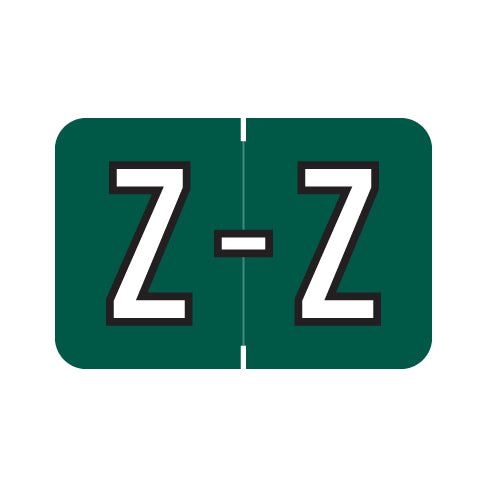 Barkley ABKM Alpha "Z" Labels, 1" X 1-1/2" Laminated- Pack of 225