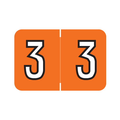 Barkley NBKM "3" Labels 1" X 1-1/2" Laminated- Roll of 500