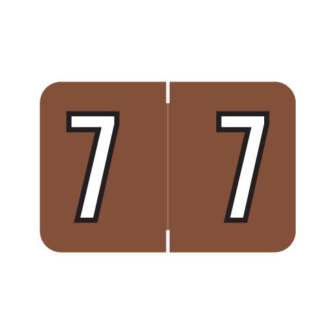 Barkley NBKM "7" Labels 1" X 1-1/2" Laminated- Roll of 500