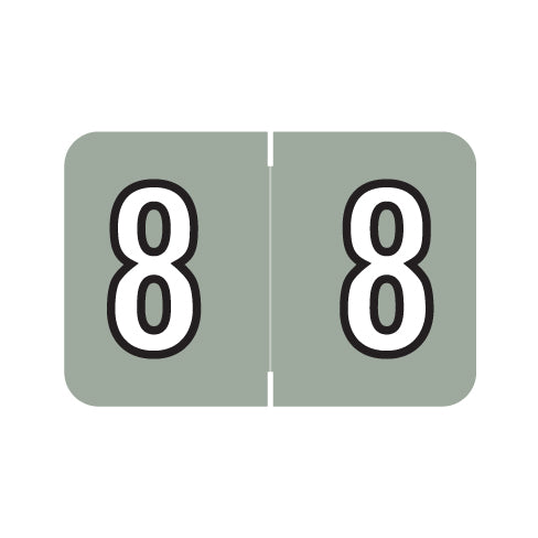 Barkley NBKM "8" Labels 1" X 1-1/2" Laminated- Roll of 500