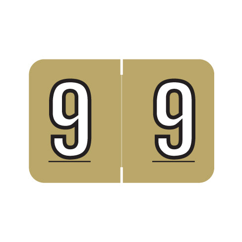 Barkley NBKM "9" Labels 1" X 1-1/2" Laminated- Roll of 500