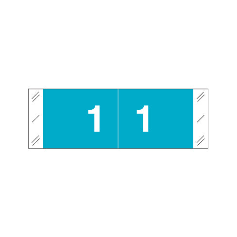 Col'R'Tab 11850 "1" Labels  1/2" X 1-1/2" Laminated- Roll of 500