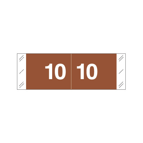Col'R'Tab 11850 "10" Labels  1/2" X 1-1/2" Laminated- Roll of 500