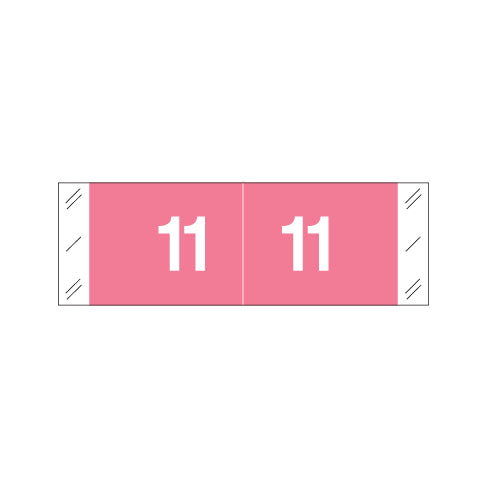 Col'R'Tab 11850 "11" Labels  1/2" X 1-1/2" Laminated- Roll of 500